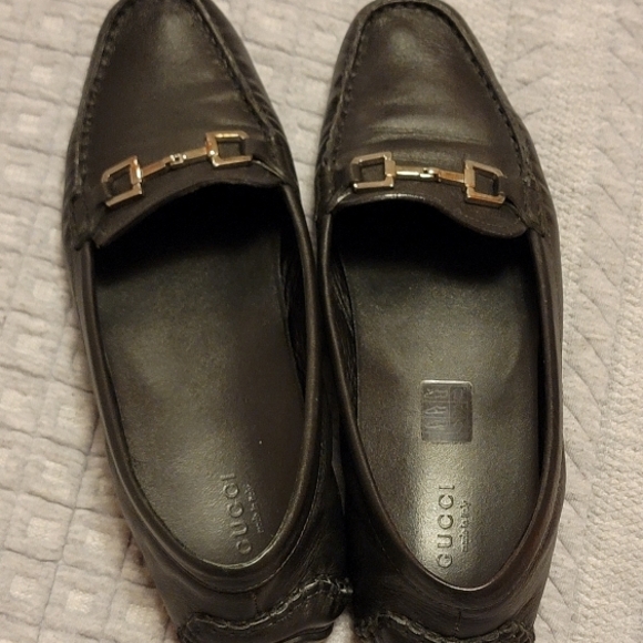 Gucci Black Leather Loafers - Picture 1 of 11